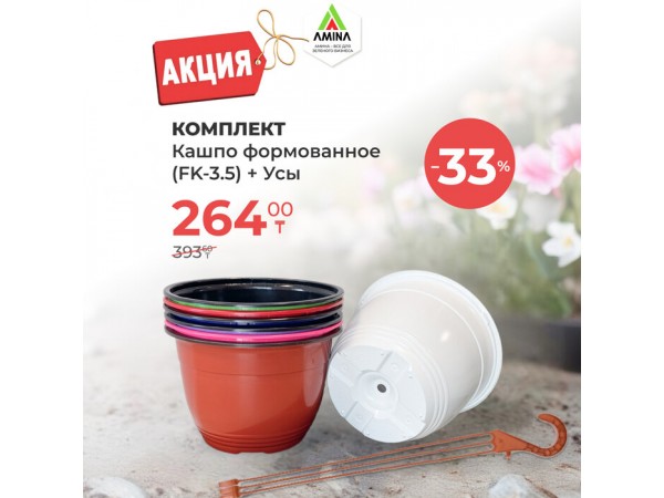 Акция! Комплект формованных кашпо и усов всего за 264 тенге – скидка 33% от Amina Sauda