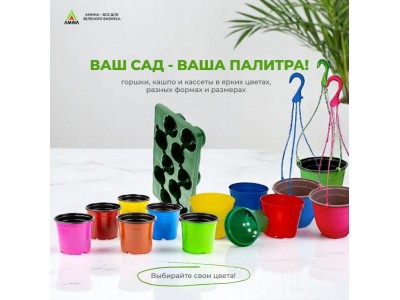 Ваш сад - Ваша палитра! Преимущества выбора цветных горшков, кассет и кашпо от компании Амина