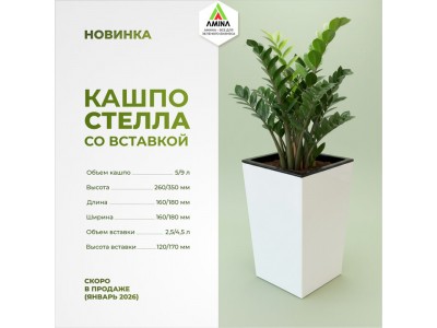 Новое инновационное кашпо для цветов со вставкой "Стелла" – скоро в продаже на Amina Sauda
