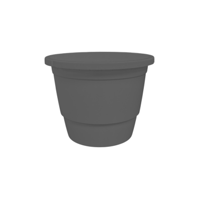 Кашпо "Лира" - 7л, d27см, h20,4см, литое (базальтово-серый)